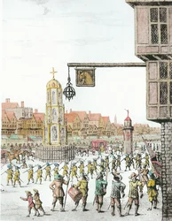 The Procession of Marie de Medici along Cheapside, published by William Herbert and Robert Wilkinson (detail)